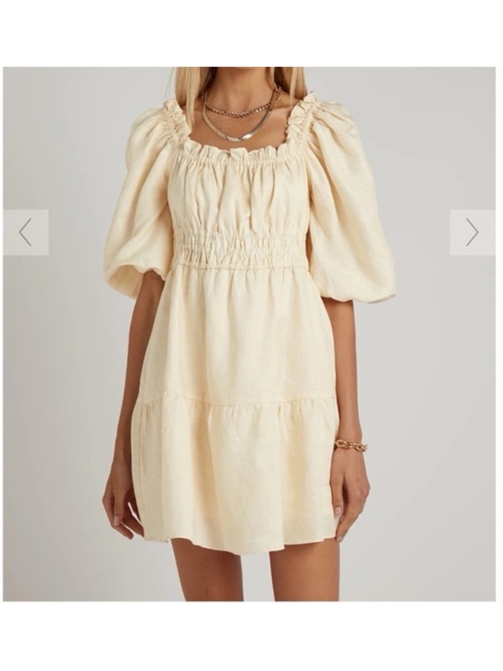 DIISH Malia Cream Linen Mini Dress Women’s 14
